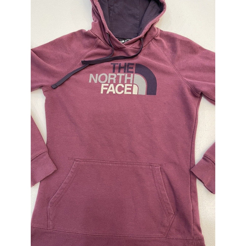 The North Face Hoodie womens Size Small pullover large logo purple/pink - Picture 3 of 4